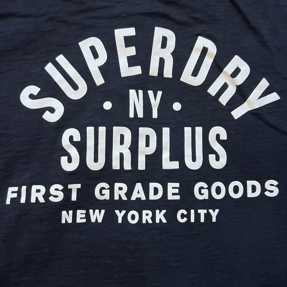 SUPERDRY Surplus T Shirt Men's Large Black NYC‎ New York First Grade Goods Tee